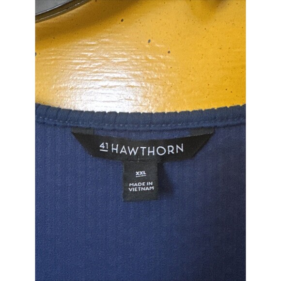 41 Hawthorn Plus Women's Short Sleeve Claudia Square Neck Dress EJ3 Navy 2X - Picture 3 of 7